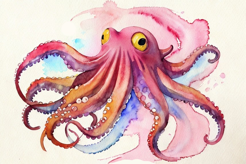 watercolor octopus